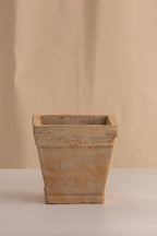 Matero Cuadrado de Concreto con Acabado de Barro 12cms de Diámetro