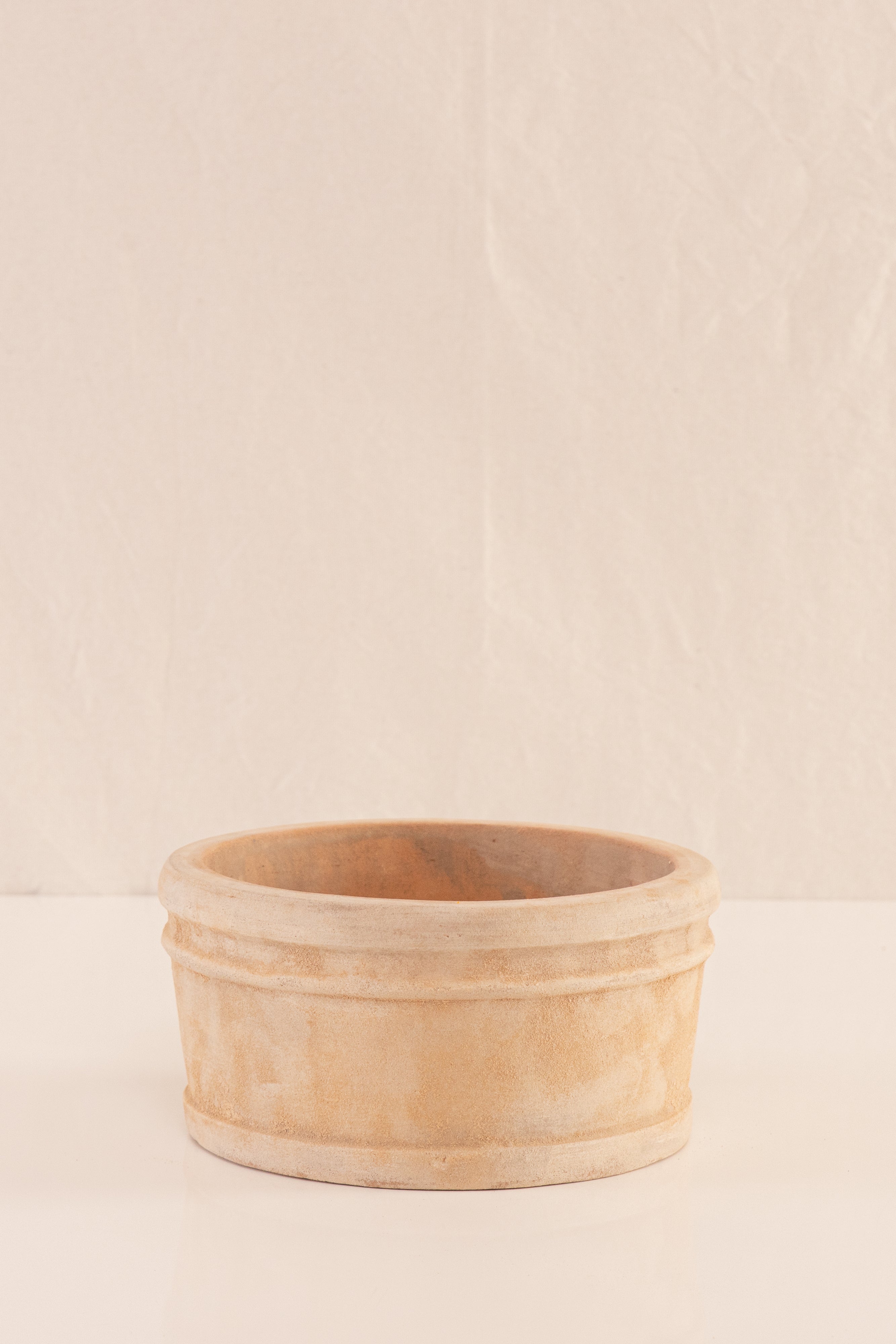 Combo 4 Mini Phalaenopsis + Vasija Pequeña de Concreto con Acabado de Barro