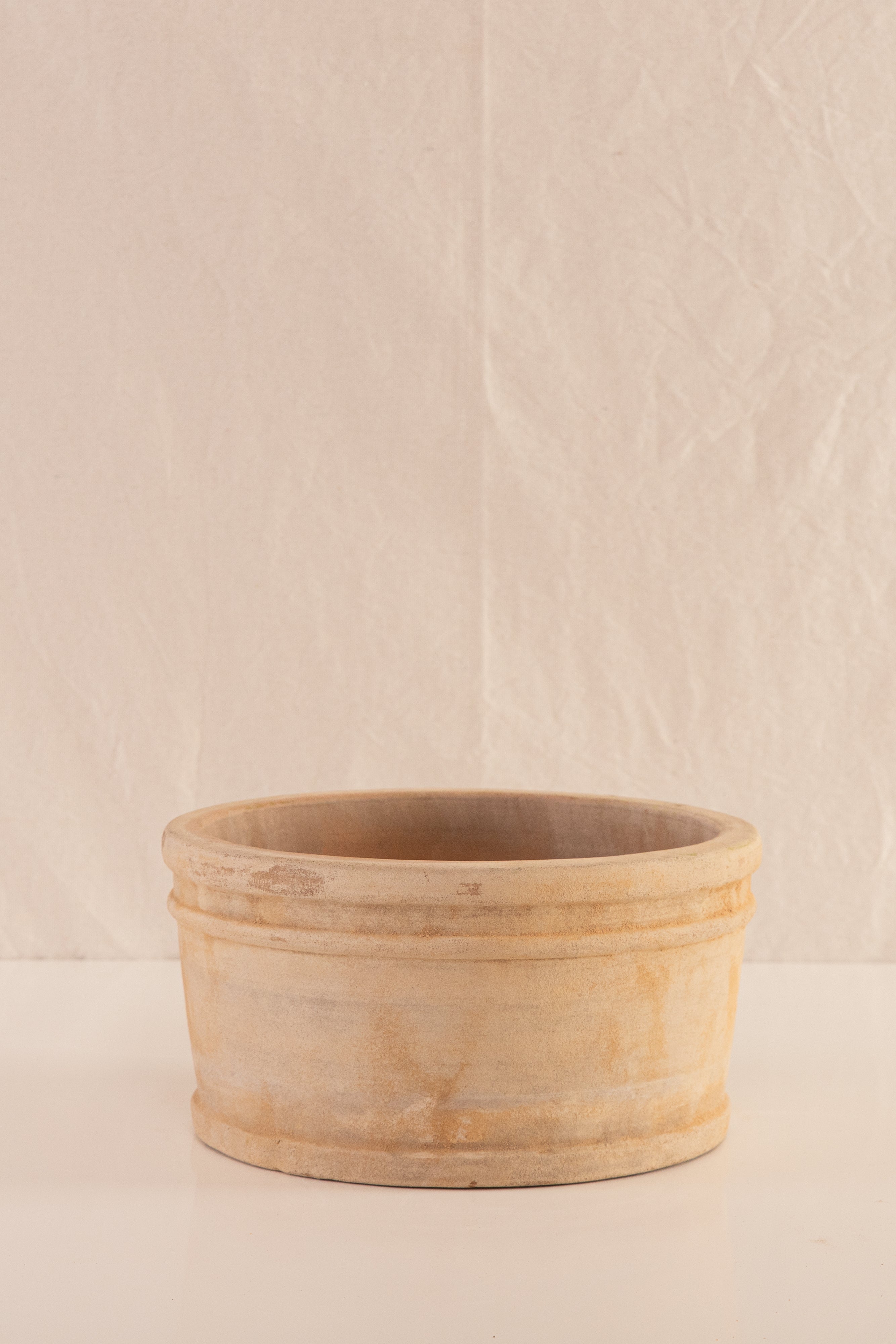 Combo 3 Phalaenopsis Grandes de 2 Tallos + Vasija Grande de Concreto con Acabado de Barro